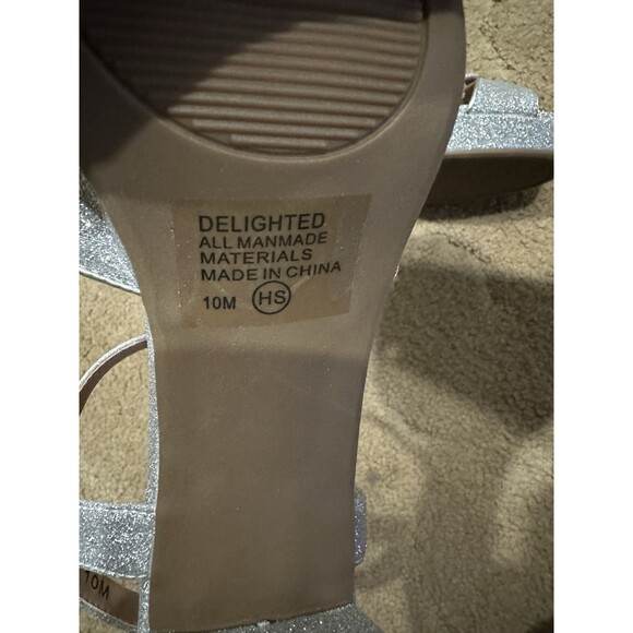 Women's High Heel Chunky Sparkle Heeled Sandals Platform Heels Ankle Strap Sz 10 - Picture 5 of 5